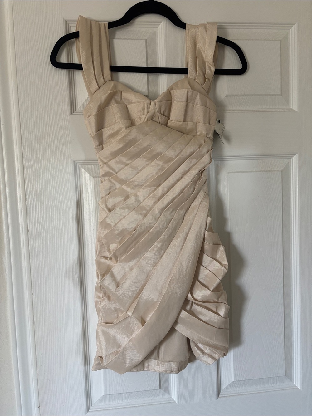 DO+BE Cream Pleated Sweetheart Mini Dress - Picture 1 of 3